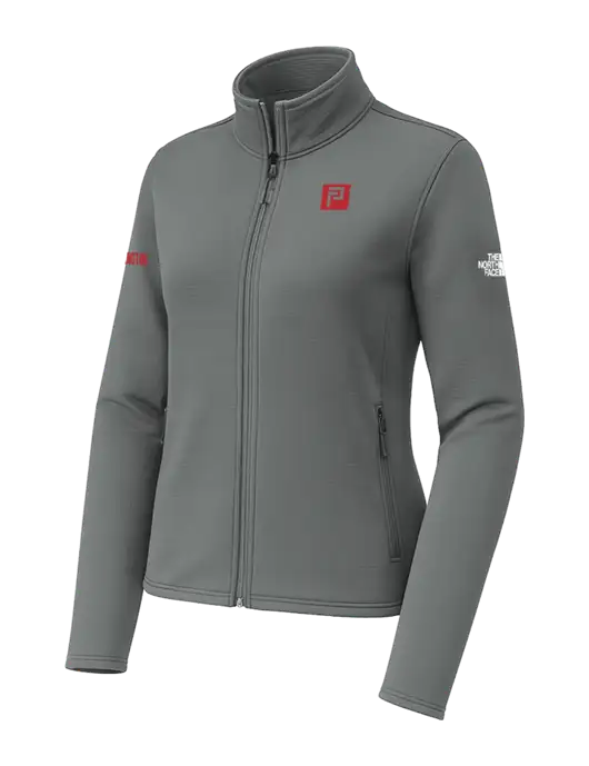 The North Face Womens Aim Full-Zip Dark Medium Grey Fleece Jacket w/Pennington Icon Logo, Pennington Logo