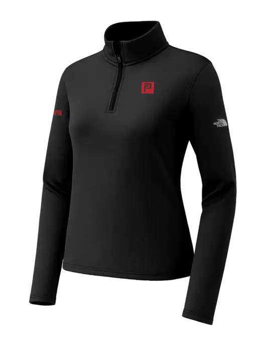 The North Face Womens Aim 1/4-Zip Black Fleece w/Pennington Icon Logo, Pennington Logo