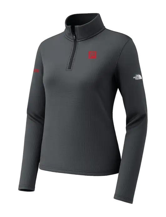 The North Face Womens Aim 1/4-Zip Charcoal Grey Fleece w/Pennington Icon Logo, Pennington Logo