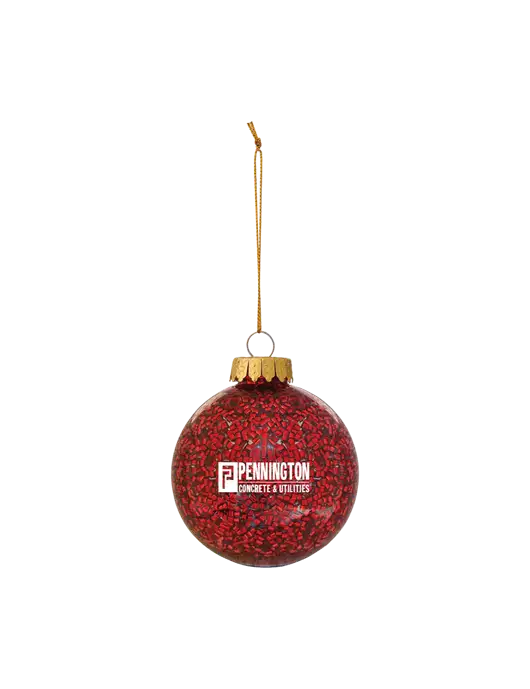 Red Shimmer Sphere Ornament w/Pennington Logo