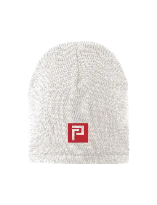 White Fleece-Lined Beanie Cap w/Pennington Icon Logo