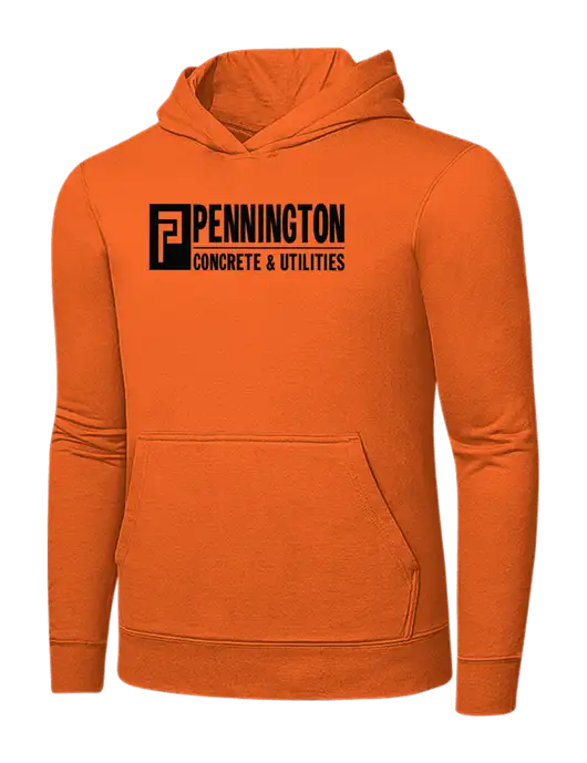 Safety Orange 7.8 oz Ring Spun Hooded Sweatshirt w/Pennington Logo
