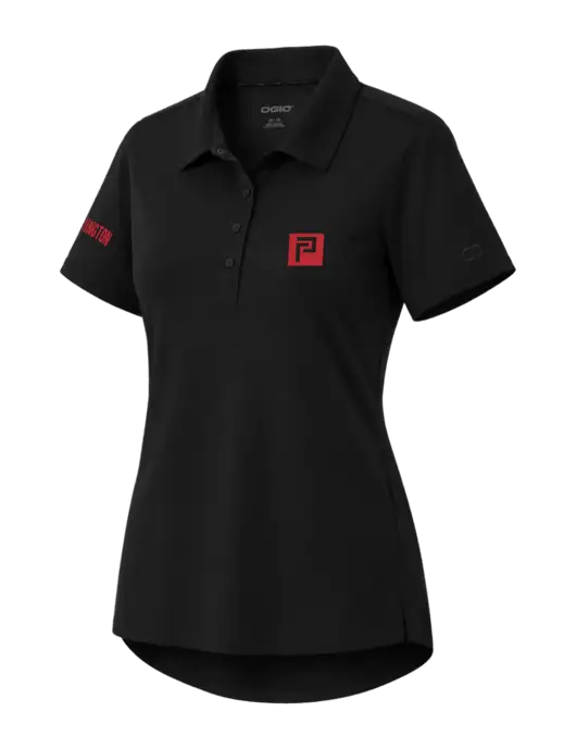 OGIO Womens Envision Black Polo w/Pennington Icon Logo, Pennington Logo