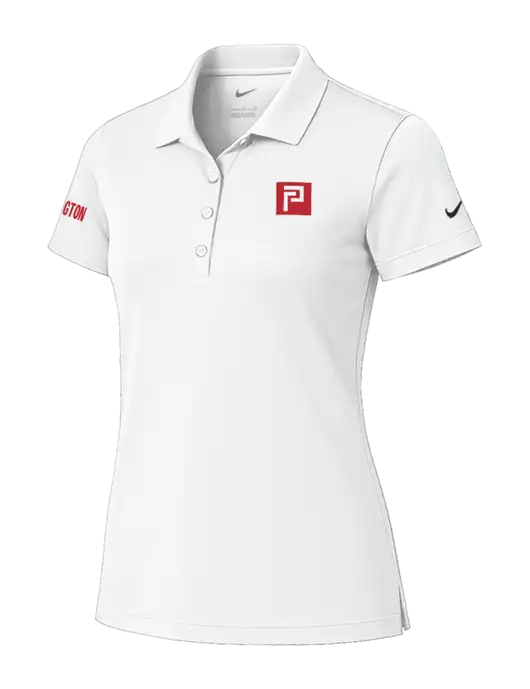 Nike Womens White Tech Basic Dri-FIT Polo
 w/Pennington Icon Logo, Pennington Logo