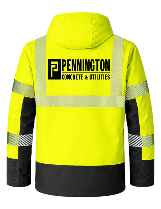 Carhartt Safety Yellow ANSI 107 Class 3 Storm Defender Jacket w/Pennington Logo, Pennington Icon Logo