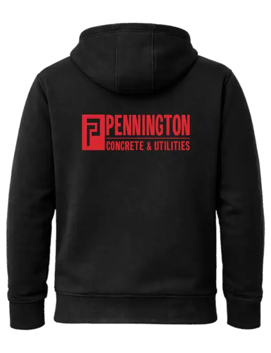Cornerstone Black Tough Heavyweight Fleece Pullover Hoodie w/Pennington Logo, Pennington Icon Logo
