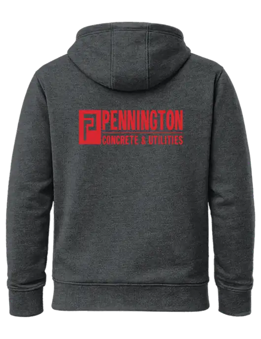 Cornerstone Charcoal Heather Tough Heavyweight Fleece Pullover Hoodie w/Pennington Logo, Pennington Icon Logo