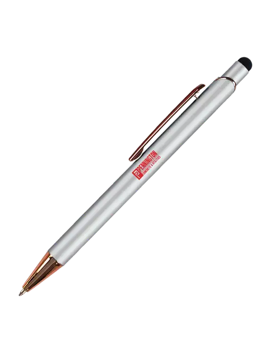 Waterlily White Stylus Blue Ink Pen w/Pennington Logo