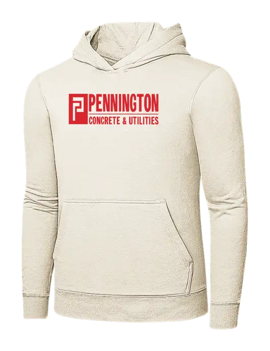 Very Light Tan 7.8 oz Ring Spun Hooded Sweatshirt w/Pennington Logo