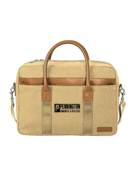 Brooks Brothers Wells Dark Tan Briefcase w/Pennington Logo