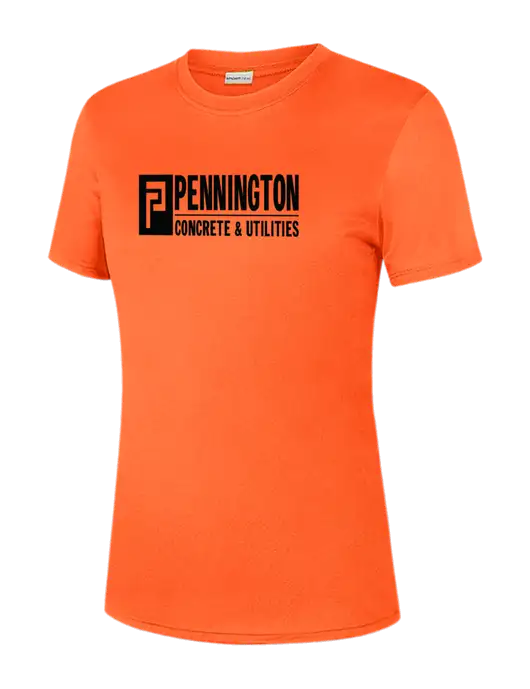 Womens Safety Orange PosiCharge Competitor Tee w/Pennington Logo