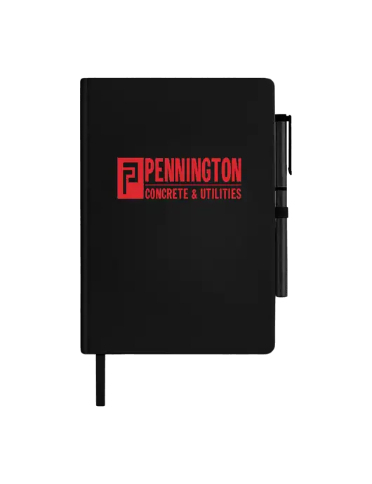 Soft Touch Black Journal and Gel Pen Combo w/Pennington Logo