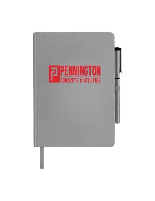 Soft Touch Medium Grey Journal and Gel Pen Combo w/Pennington Logo