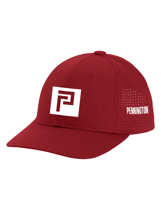 Pro-Cut Structured Snapback with Pinhole Mesh Cardinal Cap w/Pennington Icon Logo, Pennington Logo