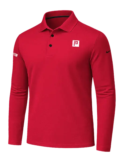 Nike Red Dri-FIT Micro Pique 2.0 Long Sleeve Polo w/Pennington Icon Logo, Pennington Logo