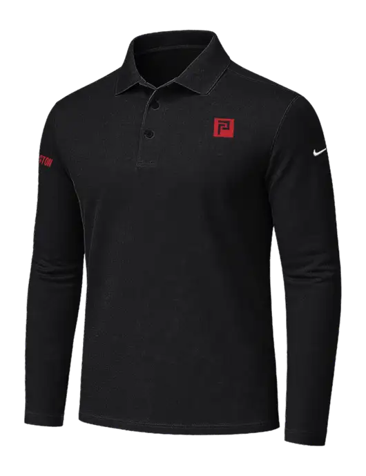 Nike Black Dri-FIT Micro Pique 2.0 Long Sleeve Polo w/Pennington Icon Logo, Pennington Logo