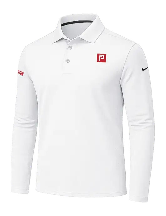 Nike White Dri-FIT Micro Pique 2.0 Long Sleeve Polo w/Pennington Icon Logo, Pennington Logo