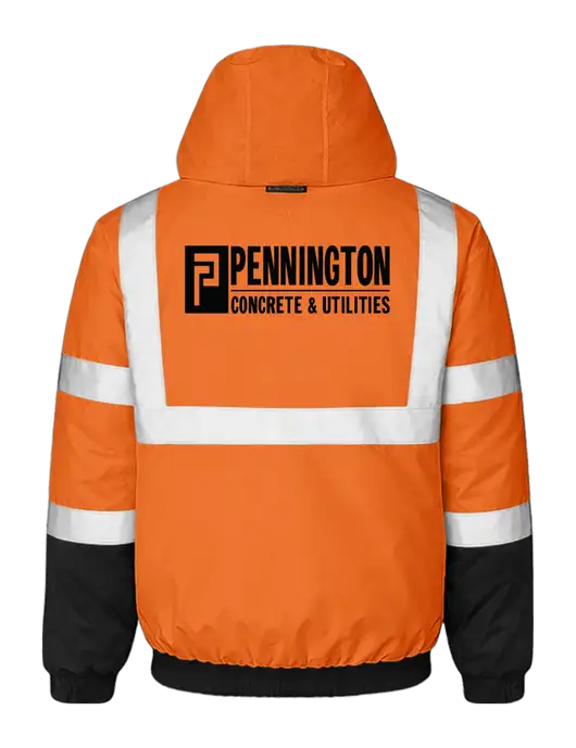 Kishigo Safety Orange Economy Bomber Jacket w/Pennington Logo