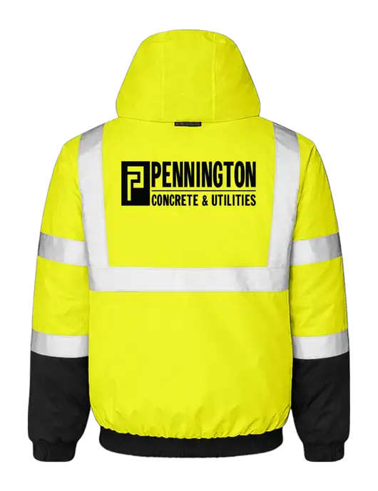 Kishigo Safety Yellow Economy Bomber Jacket w/Pennington Logo