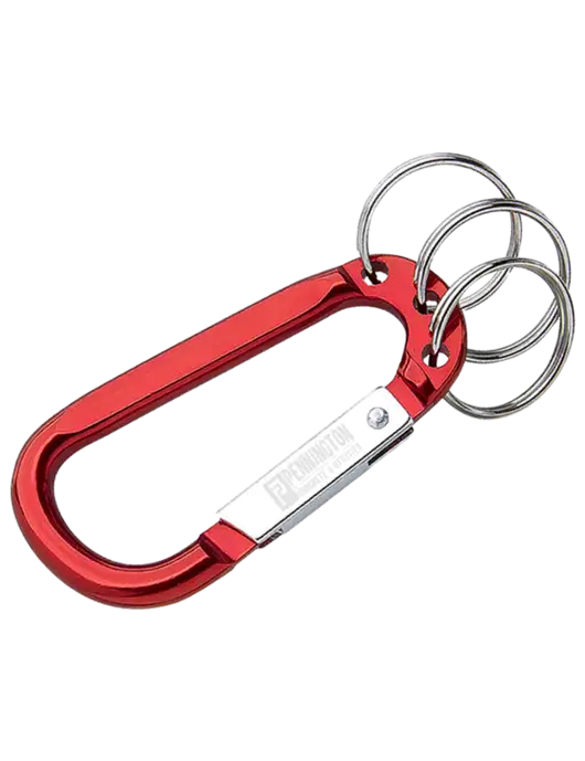 Red 3 Ring Carabiner Clip w/Pennington Logo