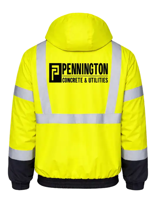 Kishigo Safety Yellow Ripstop Bomber Jacket w/Pennington Logo